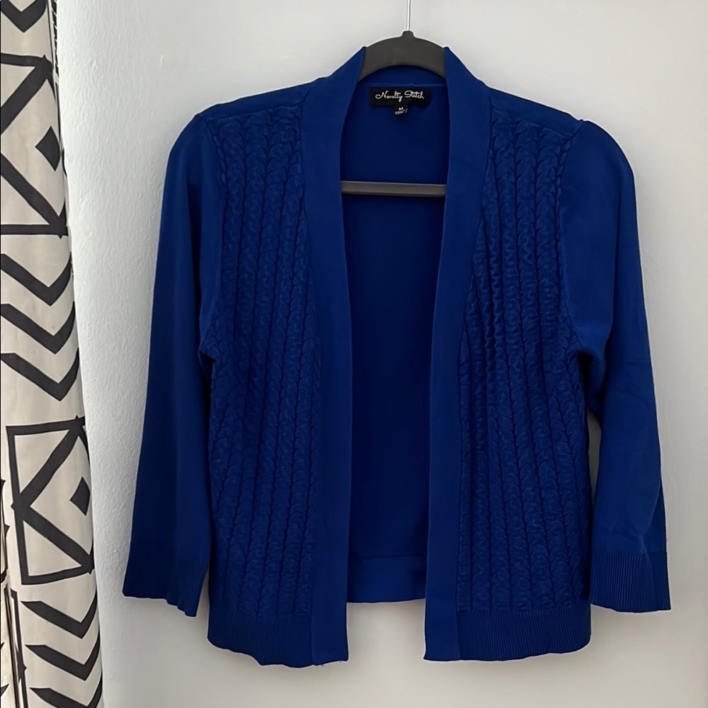 Novelty Stitch Royal Blue Women's Cardigan M